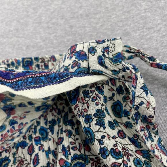 BILA Wrap Mini Skirt Large Blue Paisley Floral Western Cowgirl Lightweight Boho - Picture 12 of 15